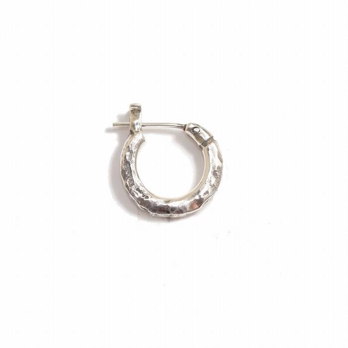 Vivify 18Kゴールド シンプルピアスk18goldpost Hammered Hoop