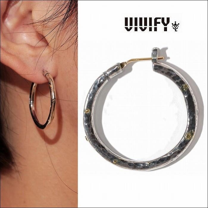 ビビファイ VIVIFY フープ ピアス シルバーK18goldpost Hammered Hoop