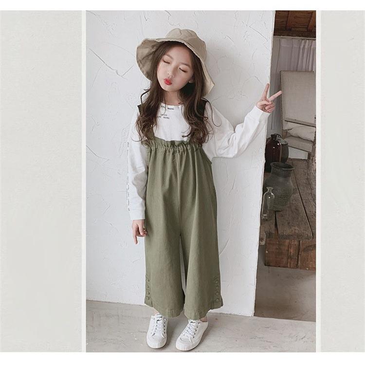 子供服 女の子 サロペット キッズ ジュニア オールインワン サロペット パンツ オーバーオール 無地 160cm ガールズ ワイドパンツ 韓国 ファッション Lmnvs0224 Glanz 通販 Yahoo ショッピング