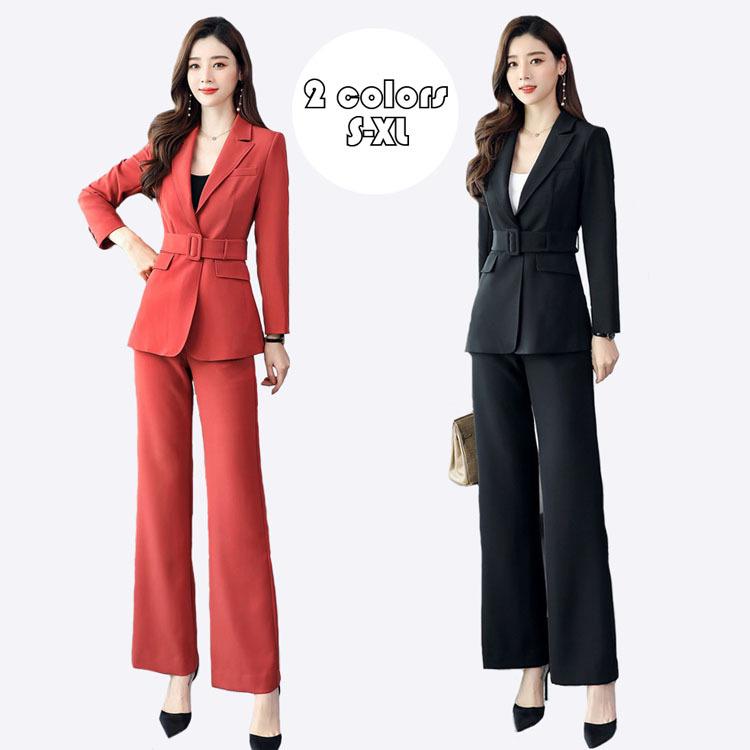 安い 順 スーツセット レディース パンツセット オフィス フォーマル 2点セット ジャケット ワイド パンツ 上下セット 通勤 ビジネススーツ 事務服 制服ol 春秋 安く 買う Shirleyryan Ca