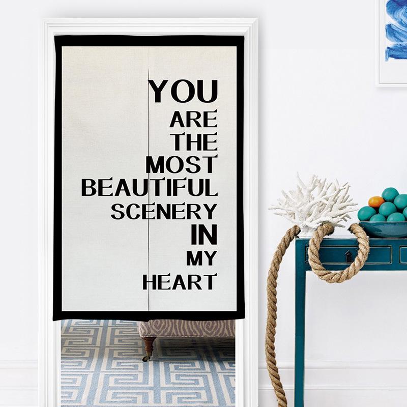 のれん おしゃれ 北欧 シンプル プリント 暖簾 玄関 パーテーション 間仕切り カーテン 10色 遮像 装飾 レストラン用 スタジオ用 遮光 記念日 店舗用 インテリア 家庭用