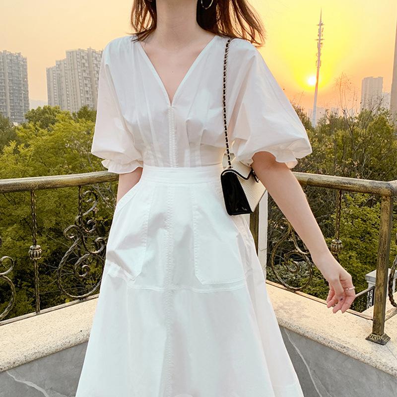 パーティードレス 結婚式 同窓会 服装白 Vネックワンピース 五分袖30代 40代 50代 フォーマルドレス 披露宴 お呼ばれ フォーマル 親族リゾート 女性 上品 Y Glanz 通販 Yahoo ショッピング