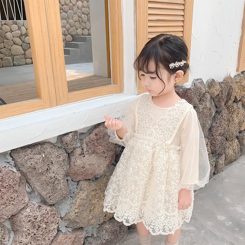 子ども服 ワンピース キッズ服 女の子 長袖 チュールスカートレース 無地 薄手 プリンセス キラキラ 韓国ファション 通学通園 結婚式 Sagaretxe Net