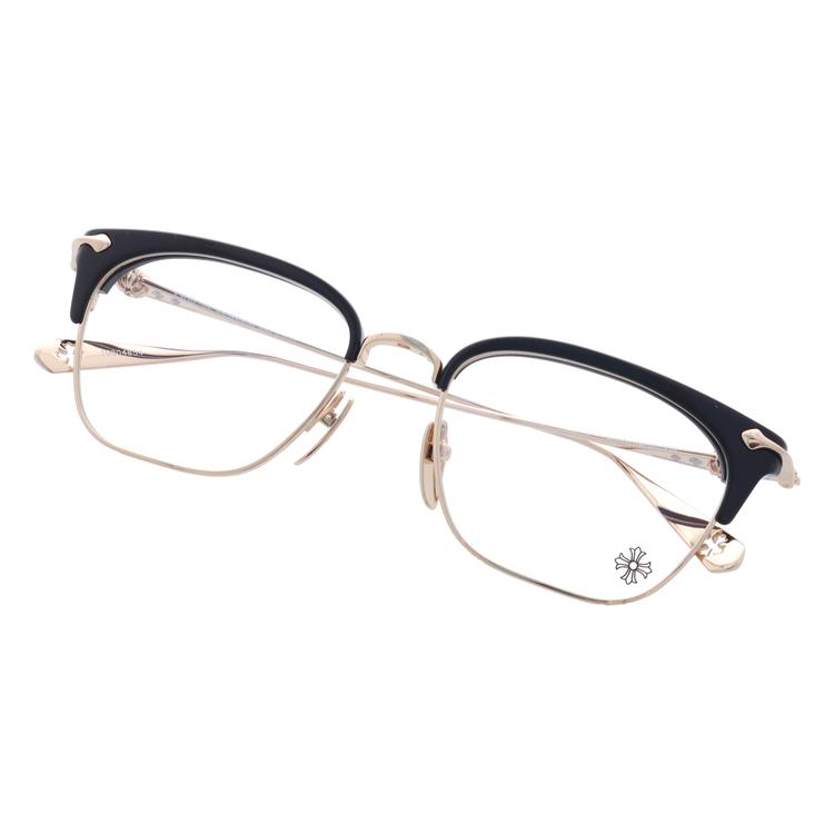 クロムハーツ メタルフレームブラックメガネ クロムハーツ ブラックメタルフレーム 四角形メガネCHROME