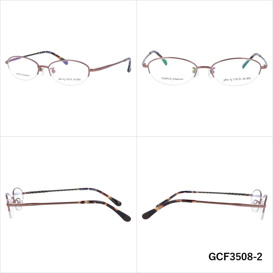 グリッターバイセシルマクビー メガネフレーム glitter by CECIL McBEE GCF 3508 全3カラー 51サイズ オーバル型 伊達メガネ ユニセックス メンズ レディース CECIL McBEE（セシルマクビー） グリッターバイセシルマクビー メガネ