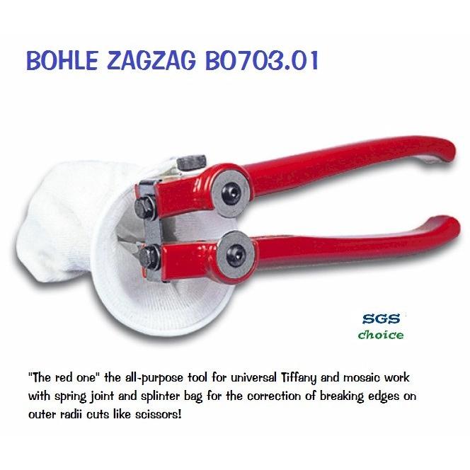 ザグザグ Zagzag (赤) BOHLE ボーレ ガラスカットプライヤー BO703.01 ステンドグラスの制作に :1600:グラスフュージング  - 通販 - Yahoo!ショッピング