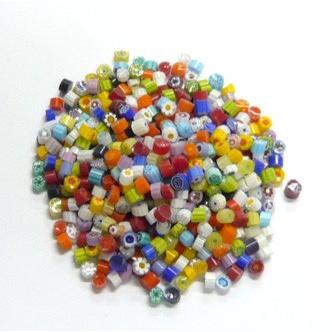 TP-5 100gモレッティ ミルフィオリ 透明 φ5mm : グラスフュージング