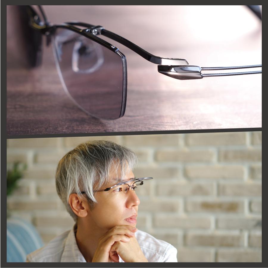 老眼鏡 跳ね上げ式 おしゃれ メンズ かっこいい リーディング シニア グラス メガネ UVカット ブルーライトカット｜glass-garden｜15