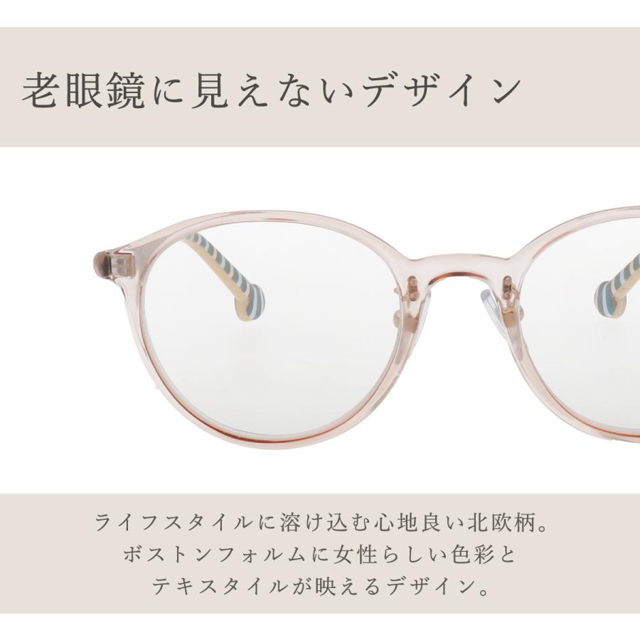 老眼鏡 北欧柄 おしゃれ レディース ブルーライトカット リーディング