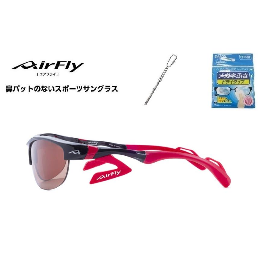 「10%offクーポン券発行中」 AirFly エアフライ サングラス AF-304 C-1S  スポーツサングラス ノーズパッドレス 鼻あてなし UVカット 軽い 曇らない 日本の画像