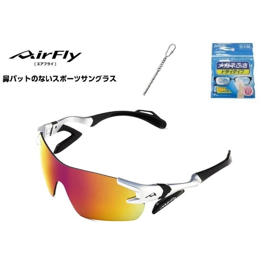 「クーポン券発行中」 AirFly エアフライ サングラス AF-301 C-32L  鼻パットがないスポーツサングラス UVカット 軽い 曇らない 日本製 「ドライバー付き」の画像