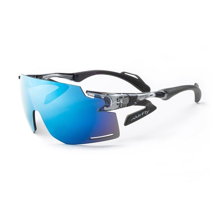 AirFly エアフライ サングラス AF-301 C-34BK スポーツサングラス ノーズパッドレス 鼻あてなし UVカット 軽い 曇らない 鯖江市 ミラーレンズ 国内正規商品 | AirFly | 01