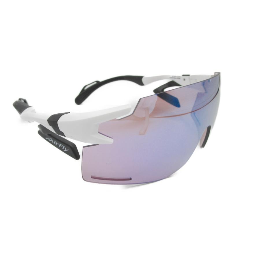 AirFly エアフライ サングラス AF-301 C-2BK スポーツサングラス ノーズパッドレス 鼻あてなし UVカット 軽い 曇らない 鯖江市 ミラーレンズ 国内正規商品の画像