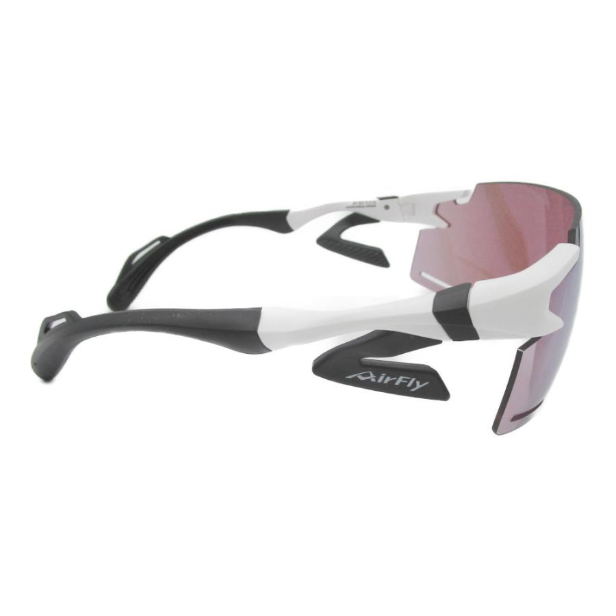AirFly エアフライ サングラス AF-301 C-2BK スポーツサングラス ノーズパッドレス 鼻あてなし UVカット 軽い 曇らない 鯖江市 ミラーレンズ 国内正規商品の画像