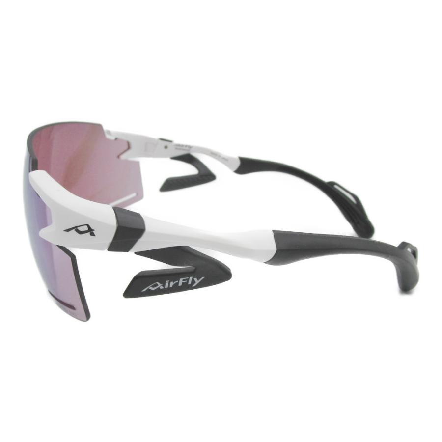 AirFly エアフライ サングラス AF-301 C-2BK スポーツサングラス ノーズパッドレス 鼻あてなし UVカット 軽い 曇らない 鯖江市 ミラーレンズ 国内正規商品の画像