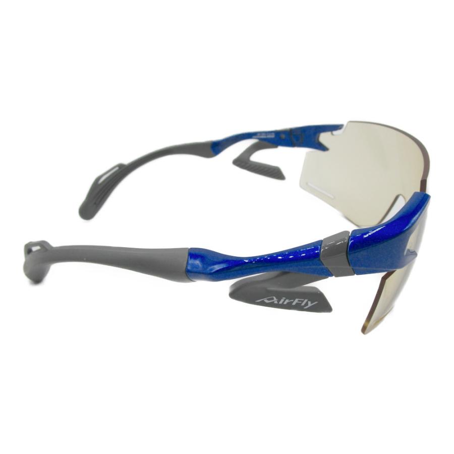 AirFly エアフライ サングラス AF-301 C-5BKND スポーツサングラス ノーズパッドレス 鼻あてなし UVカット 軽い 曇らない 鯖江市 ミラーレンズ 国内正規商品の画像