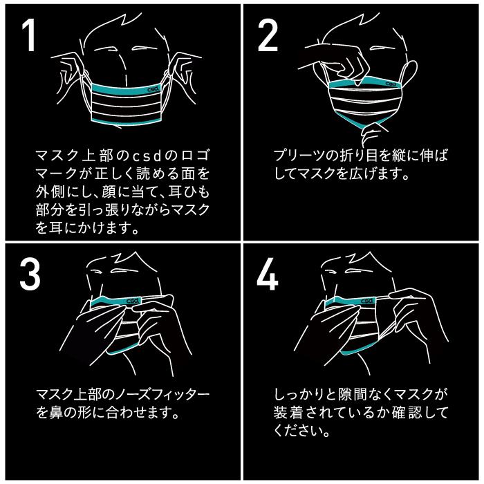 マスク 不織布 CSD マクセサリー バイカラーマスク 単品 （5枚） 全6色
