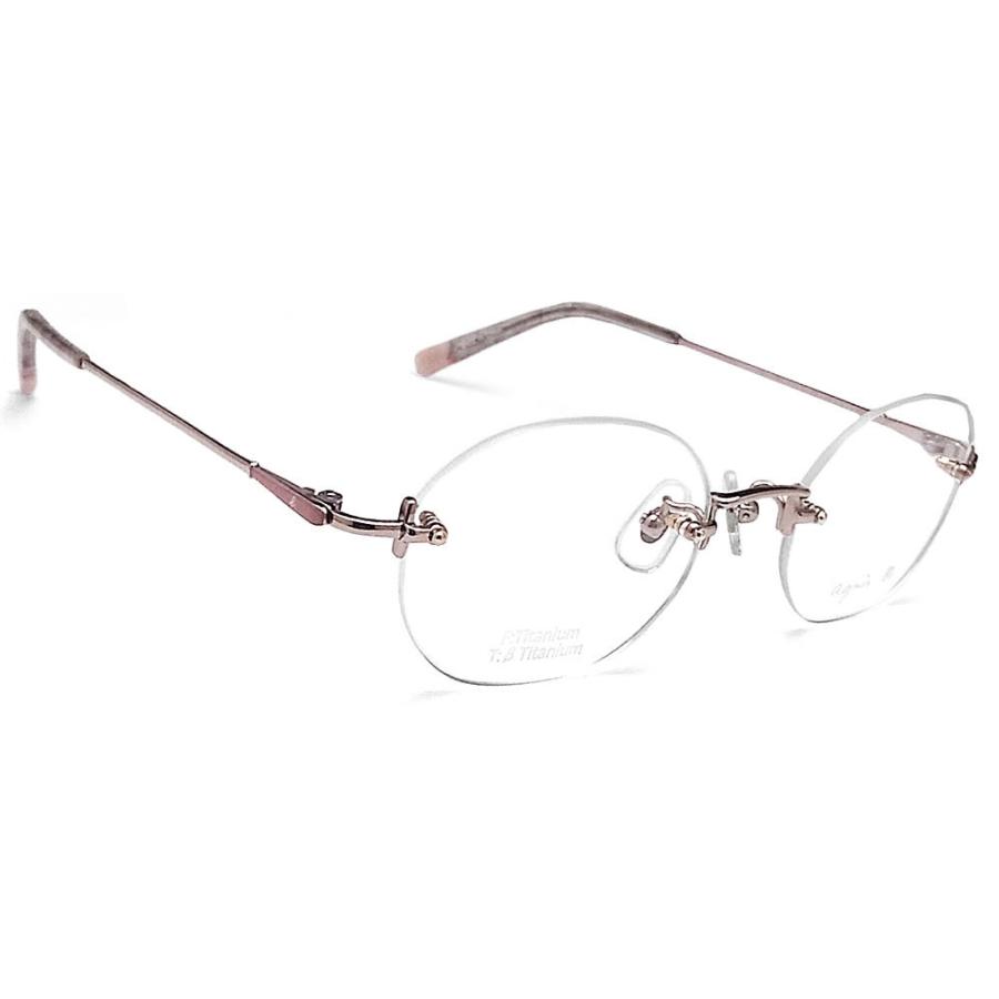 agnes b. アニエスベー メガネ 50-0086 01 縁ナシ ツーポイント 眼鏡