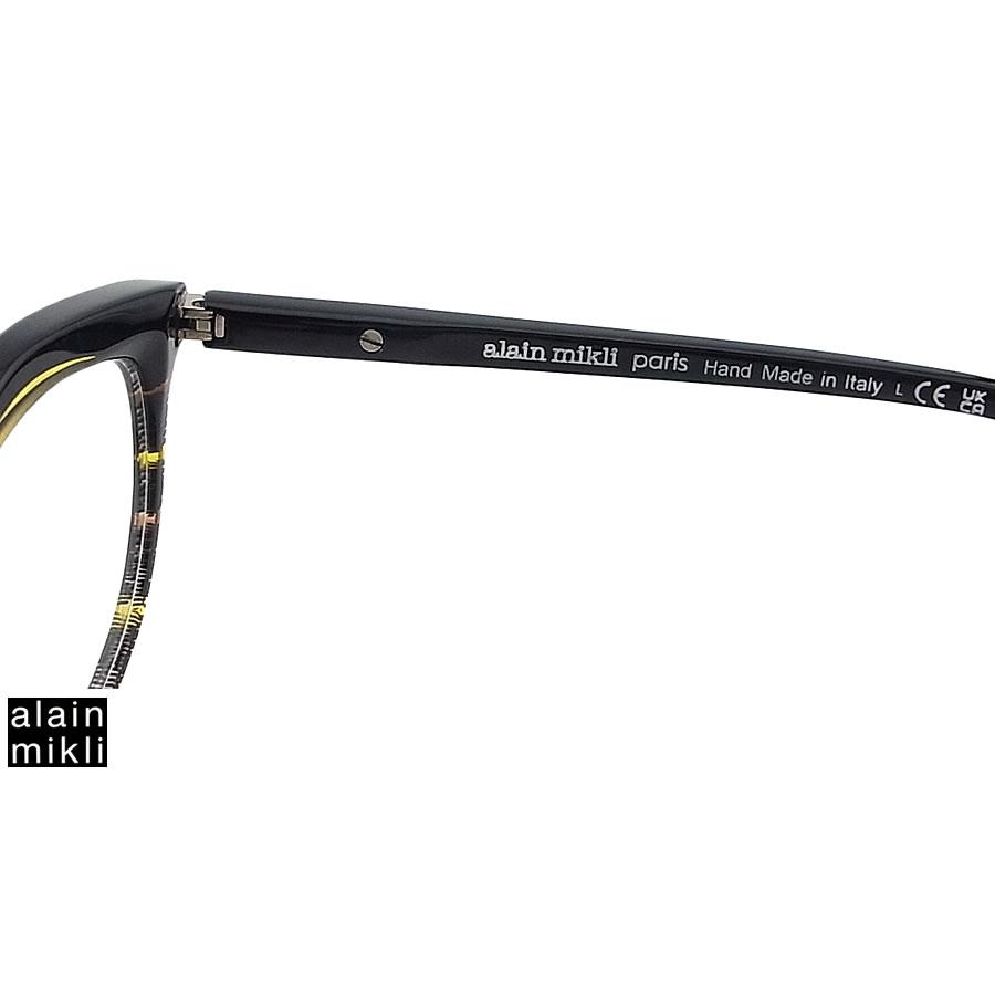 アランミクリ alain mikl メガネ A03155 002 眼鏡 伊達メガネ 度付き ブラック×イエロー メンズ・レディース Made In Italyの画像