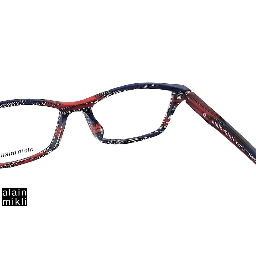 最高品質の限定商品 アランミクリ alain mikl メガネ A03169D 002 眼鏡 伊達メガネ 度付き レッド×ブルー メンズ・レディース