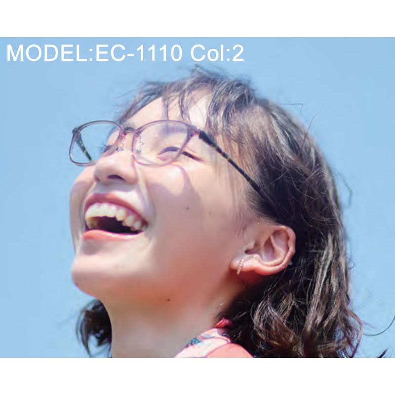 EYEs CLOUD アイクラウド EC-1110 Col.3 スクエア 眼鏡 軽量 伊達メガネ 度付き ライトカーキー レディース 女性 ...