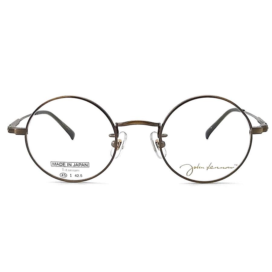 JOHN LENNON ジョンレノン メガネ フレーム JL1105 3 45サイズ ラウンド 丸眼鏡 めがね クラシック 伊達メガネ 度付き アンティークゴールド チタン 日本製