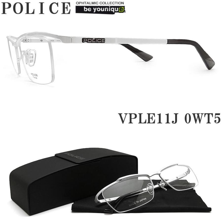 POLICE ポリス メガネフレーム VPLE11J-0WT5 眼鏡 伊達メガネ 度付き 青色光カット パソコン用 メンズ 男性用 パールホワイト チタン 日本製｜glass-papa