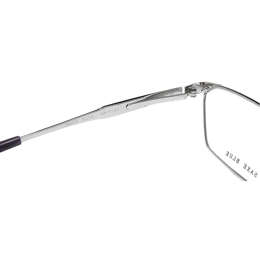 SAXE BLUE ザックスブルー メガネフレーム SB7130 C-2 眼鏡 伊達メガネ 度付き 青色光カット パソコン用 メンズ 男性 日本製 シルバー×マットシルバー チタン SAXE BLUE ザックスブルー メガネフレーム SB7130 C-2 眼鏡 伊達メガネ