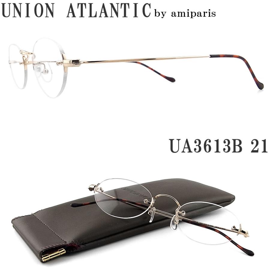 UNION ATLANTIC ユニオンアトランティック メガネ フレーム UA3613B 21 縁ナシ ツーポイント オーバル クラシック 伊達メガネ 度付き ゴールド メンズ・レディース 日本製 ua-3613b UNION ATLANTIC ユニオンアトランティック メガネ UA3613B 21 縁ナシ