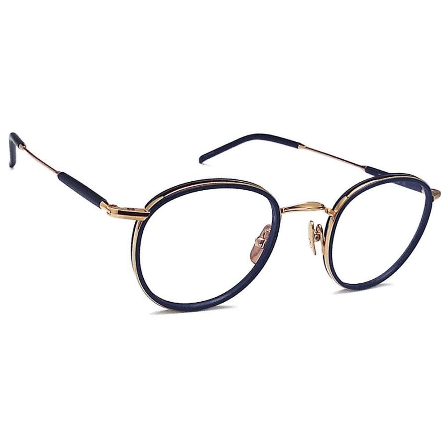 イエローズプラス YELLOWS PLUS メガネ CURTIS C-519 眼鏡 クラシック 伊達メガネ 度付き マットネイビー×ローズゴールド メンズ レディース 男性 女性 