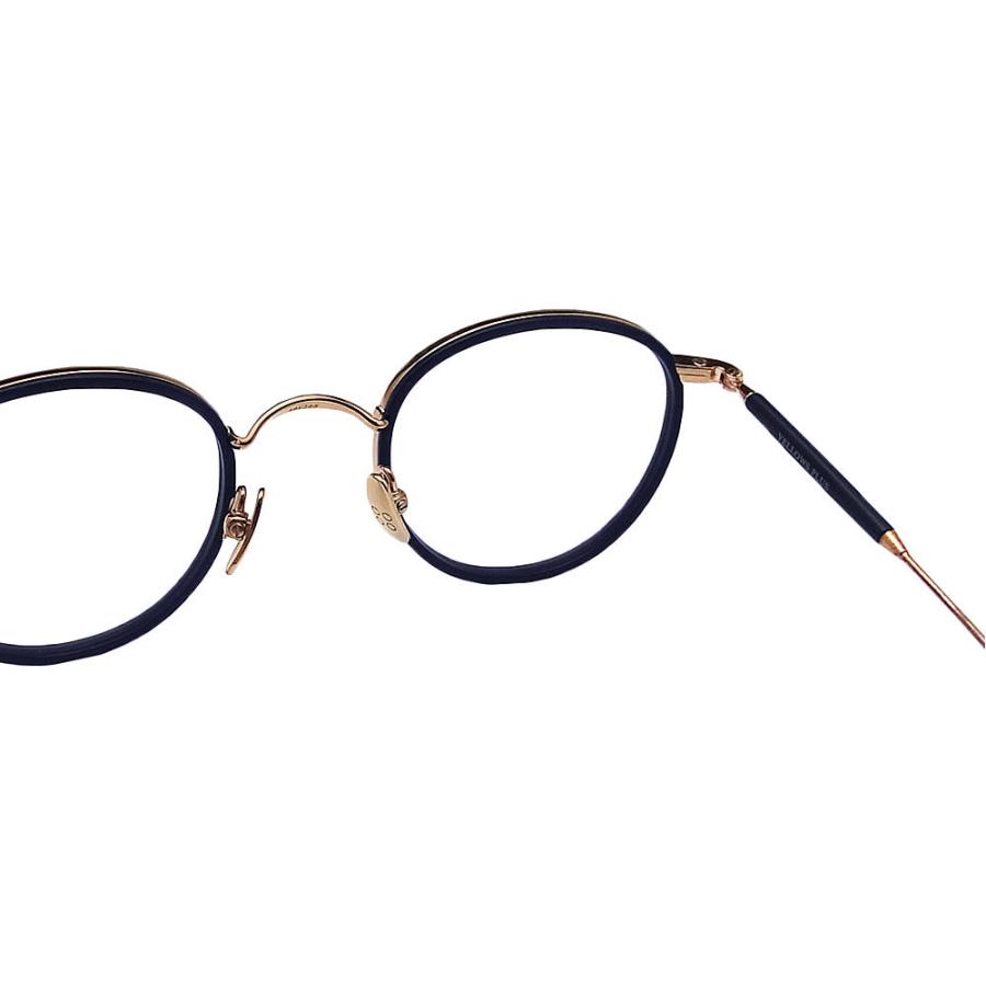 イエローズプラス YELLOWS PLUS メガネ CURTIS C-519 眼鏡 クラシック 伊達メガネ 度付き マットネイビー×ローズゴールド メンズ レディース 男性 女性 