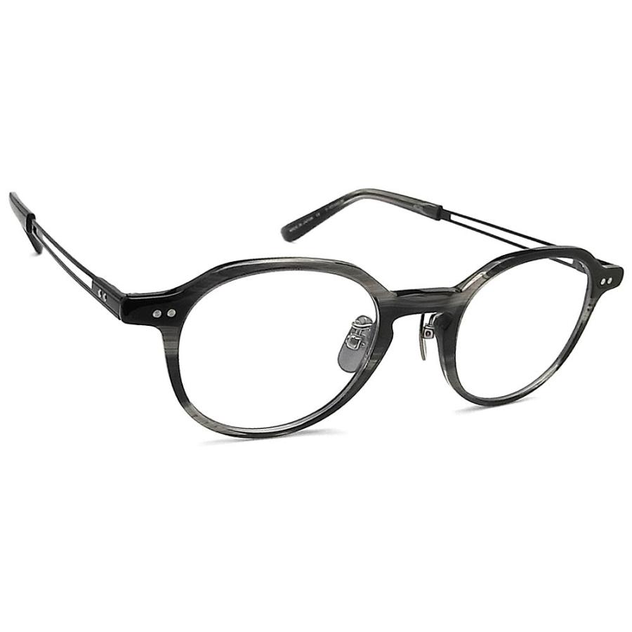 イエローズプラス YELLOWS PLUS メガネ OLGA C511 眼鏡 クラシック 伊達メガネ 度付き グレーササ×ブラック メンズ・レディース C511