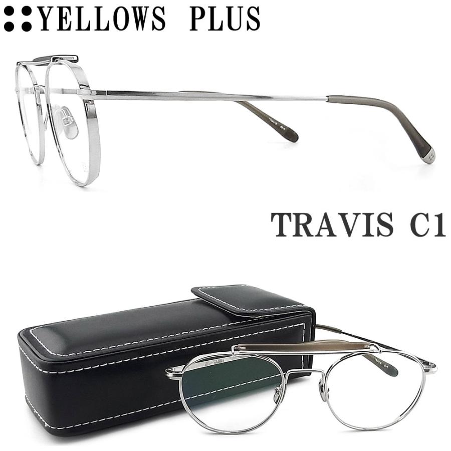 イエローズプラス YELLOWS PLUS メガネ TRAVIS C-1 眼鏡 クラシック 伊達メガネ 度付き シルバー メンズ・レディース 男性 女性 日本製 YELLOWS PLUS（イエローズプラス） メガネ TRAVIS C-1 眼鏡 クラシック