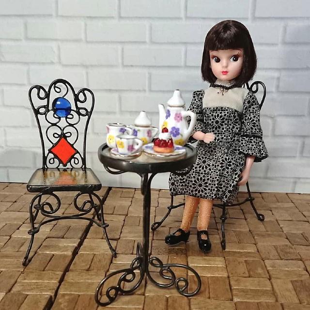 1/6ドール用 ミニチュア テーブルセット ステンドグラス リカちゃん  
