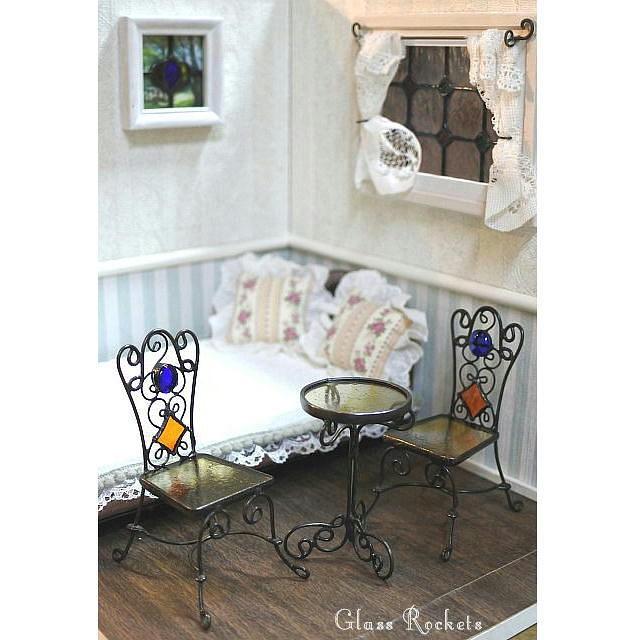 1/6ドール用 ミニチュア テーブルセット ステンドグラス リカちゃん  