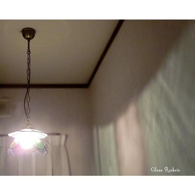 カップ＆ソーサー イエローグリーン ステンドグラス ランプ 照明_1