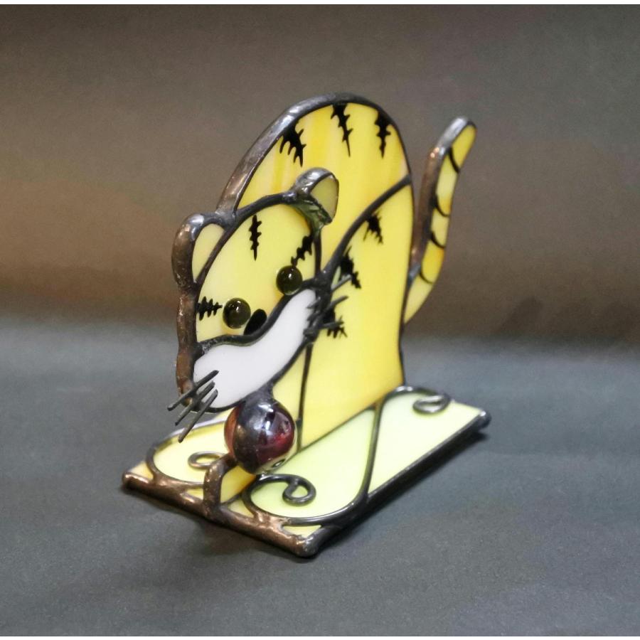 干支 寅 虎 トラ「とらくん」 ステンドグラス 置物 : ステンドグラス