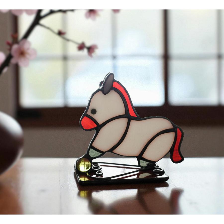 ステンドグラス干支 午「お馬のしろ♪」 : ステンドグラス工房 Glass