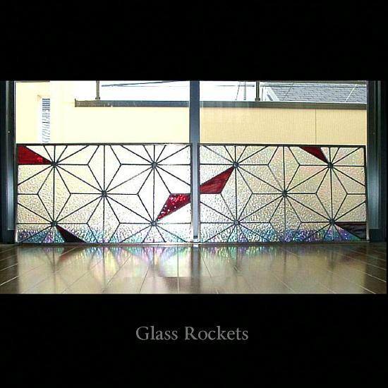 麻の葉 ah01 柄のステンドグラス : ステンドグラス工房 Glass Rockets 