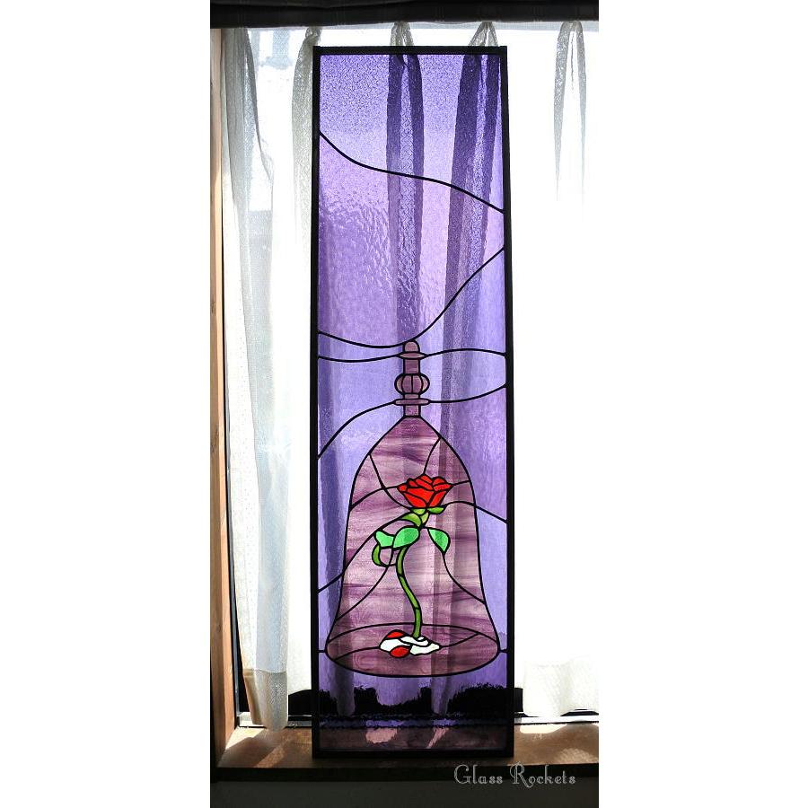 送料無料 美女と野獣 モチーフの薔薇 ステンドグラスパネル 窓 ドア 壁 用 オーダー Gr Panel By ステンドグラス工房 Glass Rockets 通販 Yahoo ショッピング