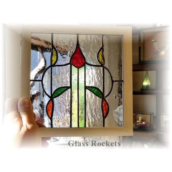 ステンドグラス パネル Leaf リーフ アンティークガラス : ステンド