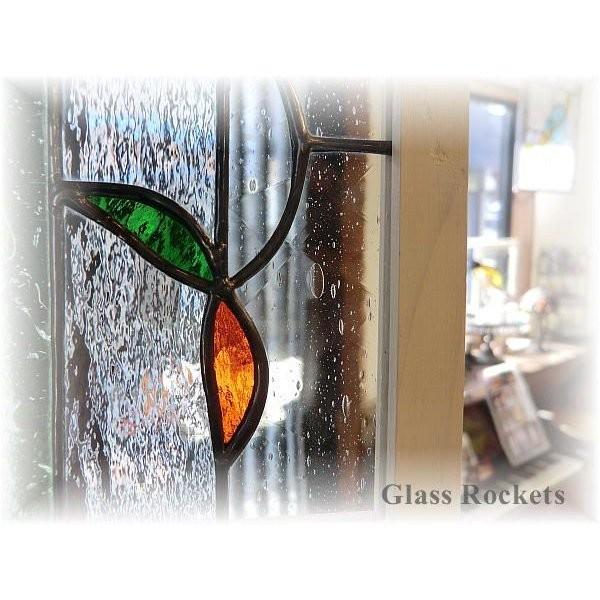 ステンドグラス パネル Leaf リーフ アンティークガラス : ステンド