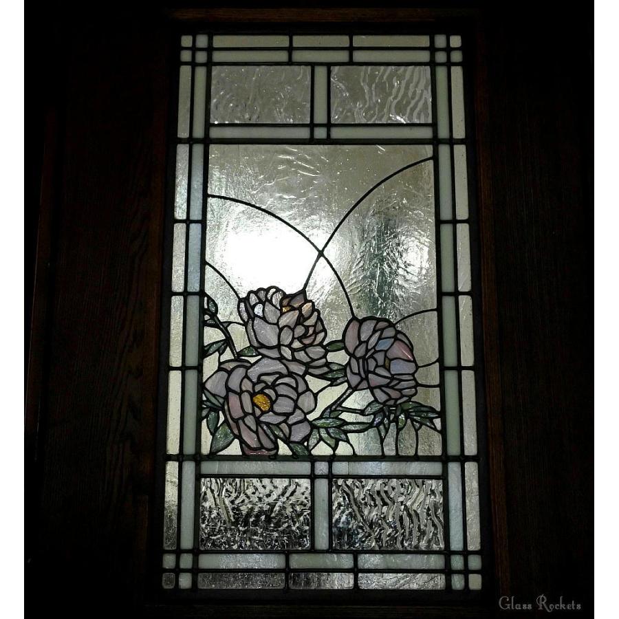 芍薬 シャクヤク ステンドグラス パネル : ステンドグラス工房 Glass