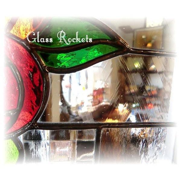 アンティークガラス ステンドグラス 窓 ドア パネル rose ローズ 薔薇 