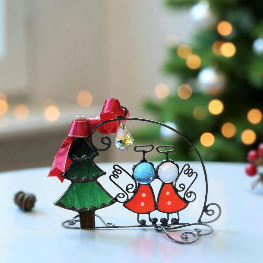 ステンドグラスオーナメント ハンドメイド サンキャッチャー 桃太郎