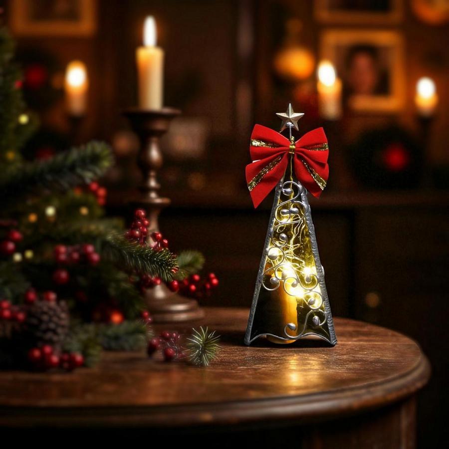 小振りな大人のクリスマスツリーランプ X'mas LEDライト ステンド