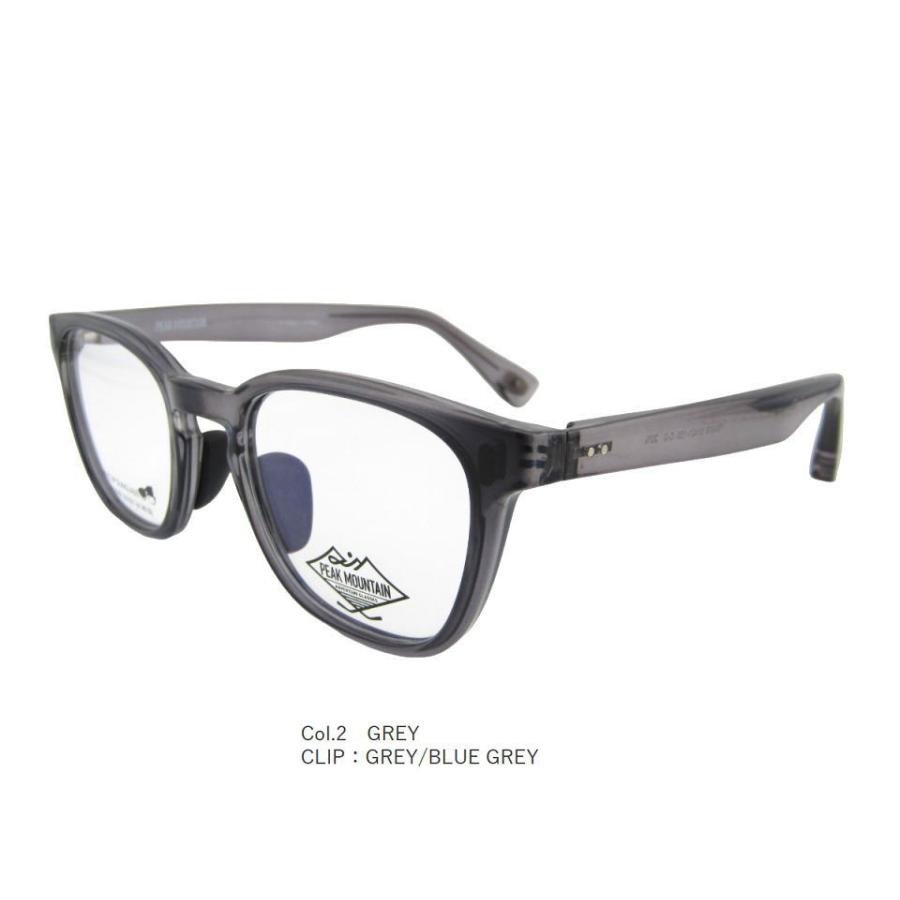 PEAK MOUNTAIN ピークマウンテン 偏光サングラス 眼鏡 メガネ フレーム PM018-2-51 度付可 クリアグレー リビジョン製レンズでお好きなサングラス作成可能 クリップオンサングラス マグネット 偏光 ピークマウンテン PM-018