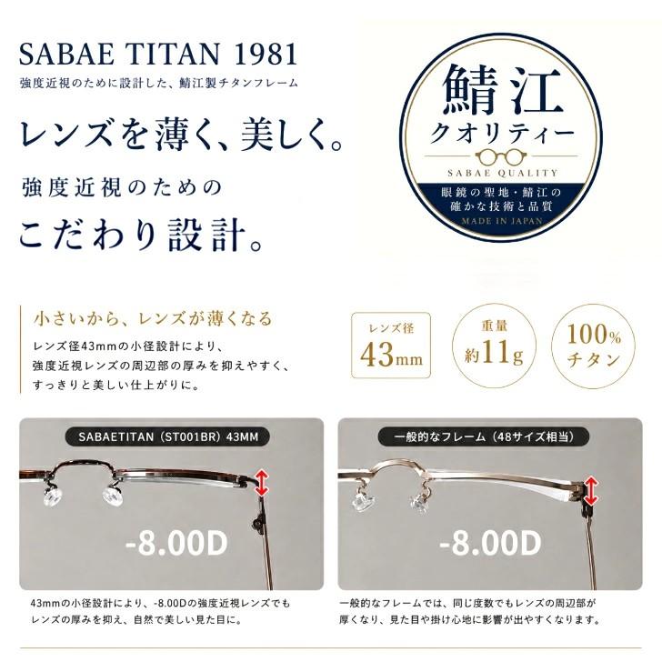 強度近視 メガネ 日本製 鯖江 ウスカル 小さい レンズ 目が小さく