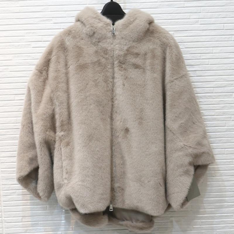 新品未使用♡エコファーポンチョコート 再販エコファーポンチョコート／ベージュ | ERIS