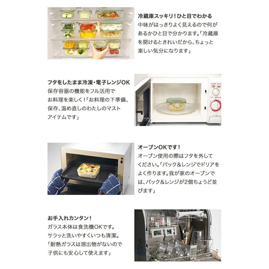 イワキ (iwaki) パック＆レンジ 角型3点セット 森の中で PS-PRNSNE3